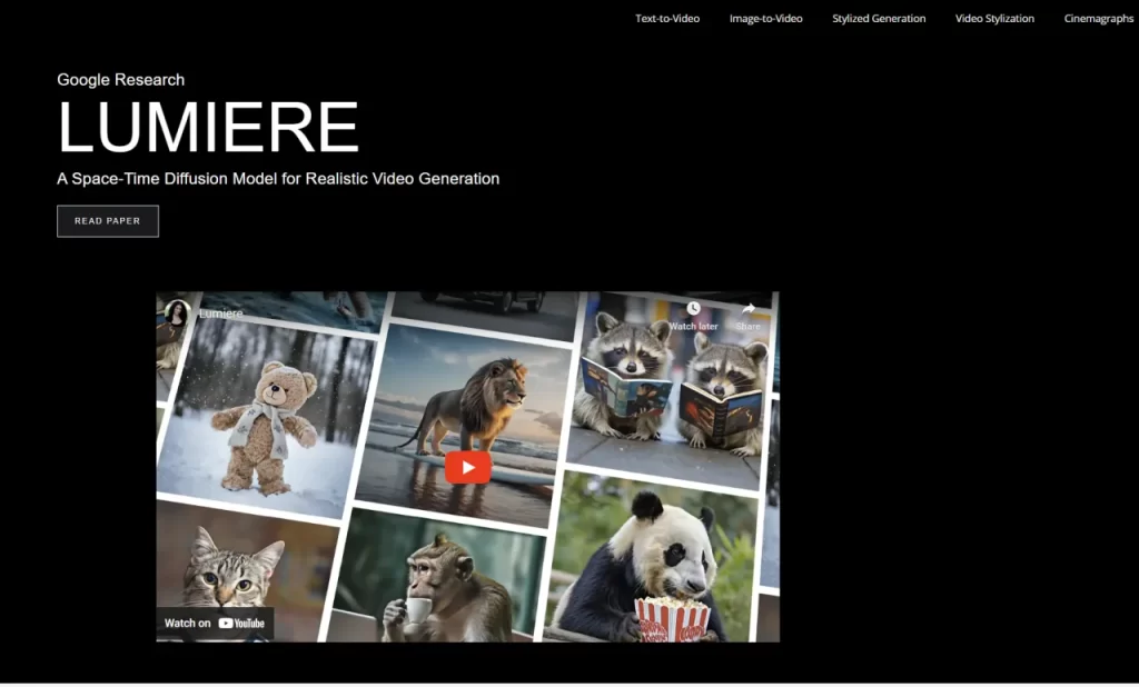 Google Lumiere: o inteligență artificială care face videoclipuri din text.