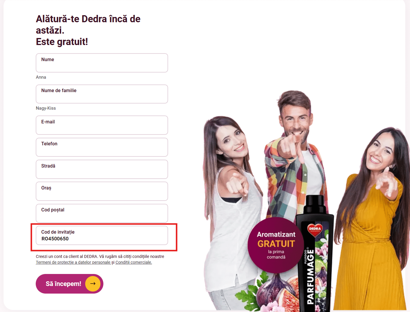cod invitatie dedra inoovations romania